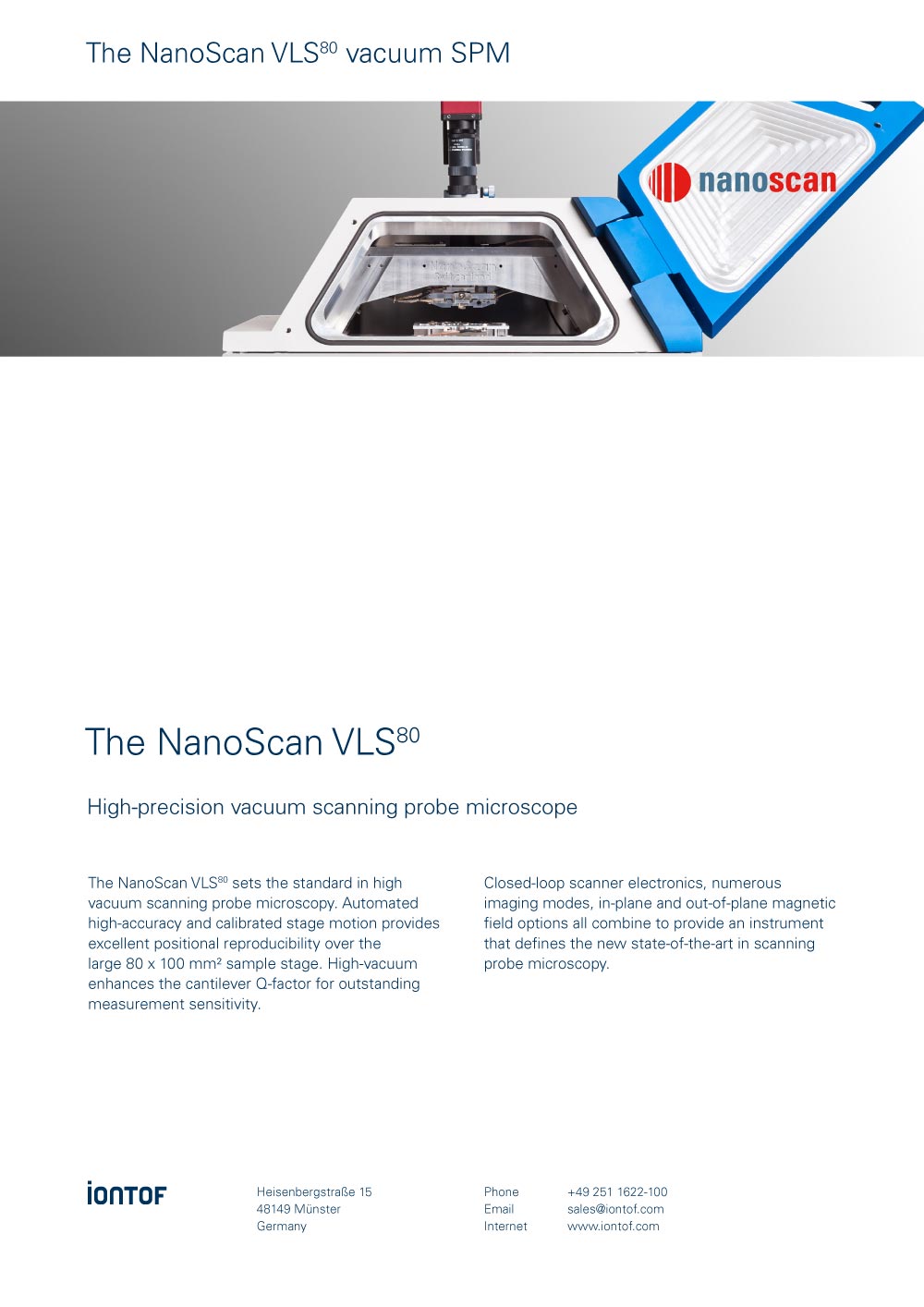 Cover Brochure NanoScan VLS-80 PDF file